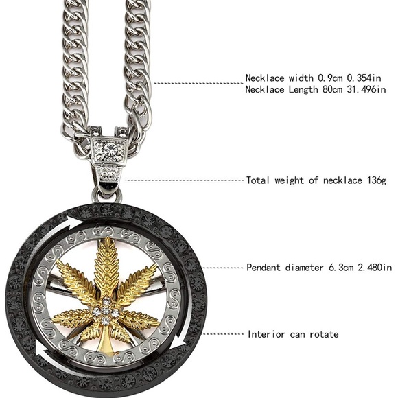 18K Gold Plated Whirligig Spin Hemp Necklace - Picture 5 of 7